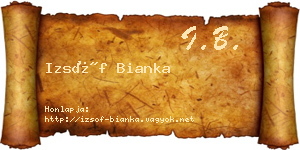 Izsóf Bianka névjegykártya