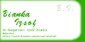 bianka izsof business card